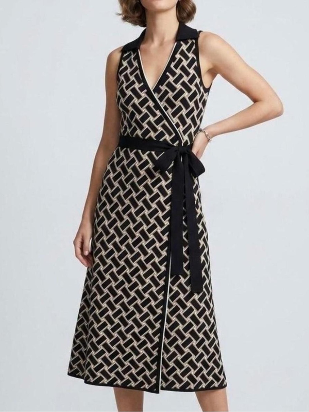 Diane von Furstenberg for Target Vintage Weave Knit Midi Wrap Dress Size Small